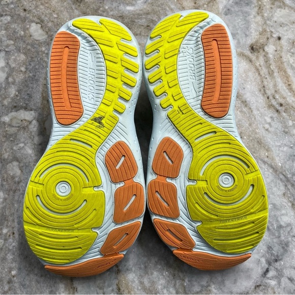 BROOKS Glycerin GTS 21 Running Shoes Coconut Aqua Autumn Sunset Size 10 Medium - Picture 13 of 14